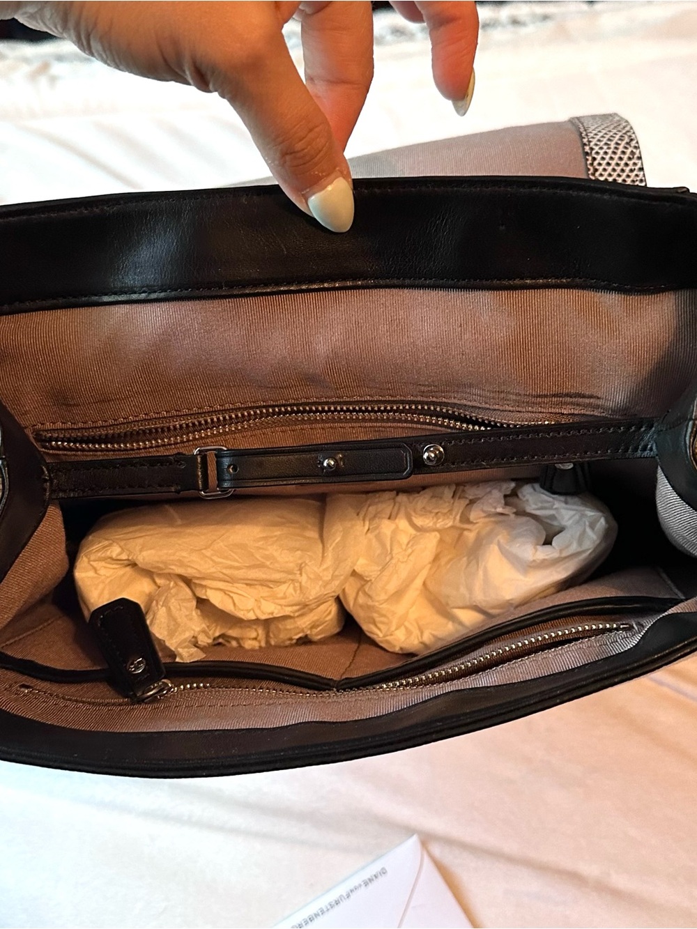 Diane Von Furstenberg Courier Purse Top Handle Tote Color block Lizard Designer - Picture 5 of 13
